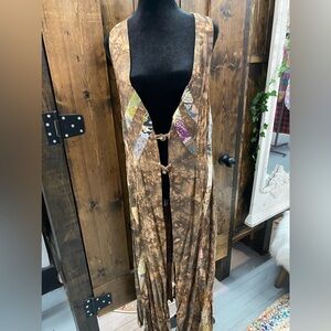 Aztec & Bohemian Long Sleeveless Cardigan